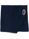 Casablanca Pleated Drapped Skirt In Blue