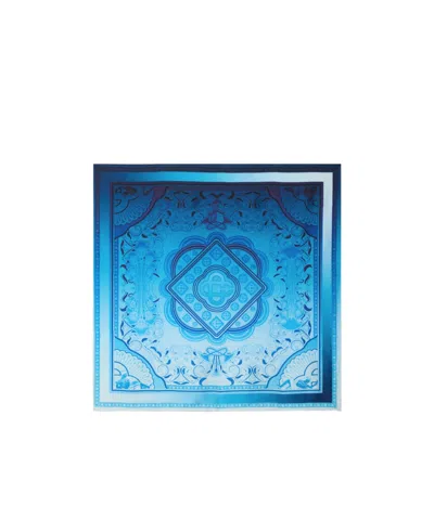 Casablanca Blue Gradient Egyptian Rug Medium Silk Scarf In Green