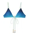 Casablanca Blue  Green Gradient String Beaded Bikini Top In Multi
