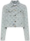 CASABLANCA BLUE HEART MONOGRAM DENIM JACKET