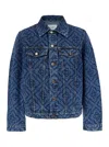 CASABLANCA BLUE JACKET WITH ALL-OVER MONOGRAM IN DENIM MAN