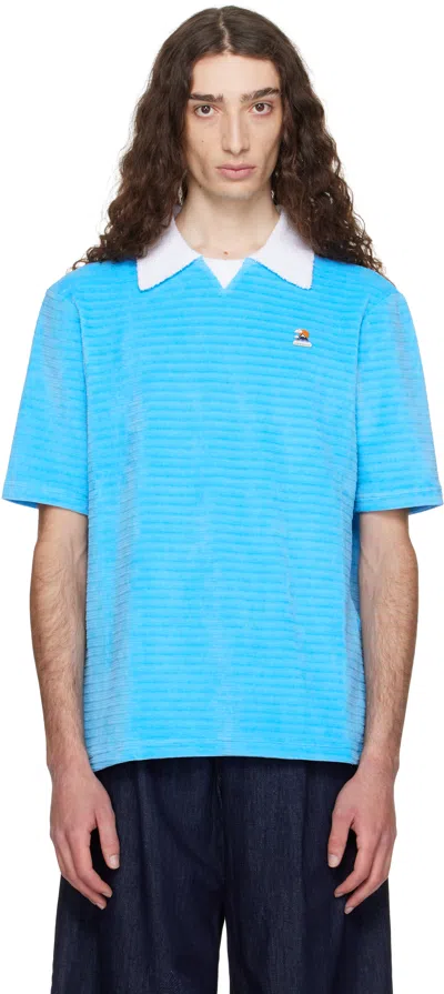 Casablanca Organic-cotton Polo Shirt In Blue
