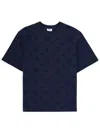 Casablanca Crew Neck T Shirt Embossed Pattern In Blue