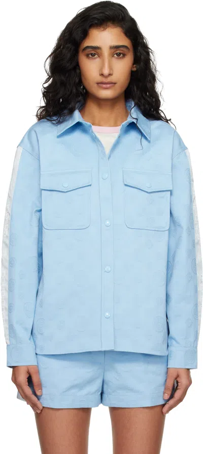 Casablanca Monogram Oversized Shirt In Blue