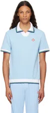 CASABLANCA BLUE PIQUE POLO