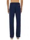 Casablanca Mens Navy / White Striped Embroidered-logo Woven Jogging Bottoms Xl In Blue