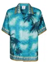 Casablanca Men's Short Sleeve Cuban Collar Shirt In Blue