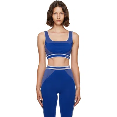 Casablanca Logo-print Sports Bra In Blue