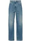 Casablanca Printed And Embroidered Denim Jeans In Blue