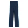 Casablanca Mens Navy / White Striped Embroidered-logo Woven Jogging Bottoms Xl In Blue