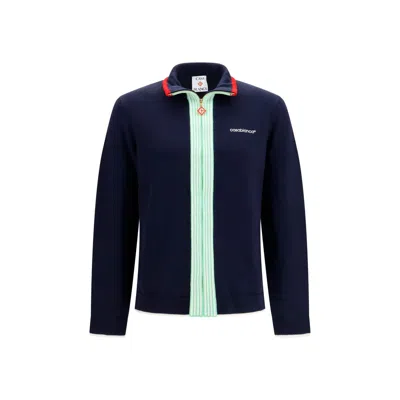Casablanca Blue Wool Oves Aries Full-length Jacket