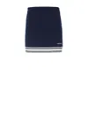 Casablanca Blue Wool Skirt With Contrasting Hem In Black