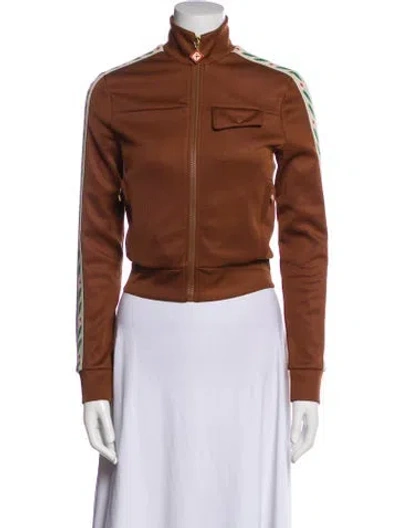 Pre-owned Casablanca Bomber Jacket W/ Tags In Brown