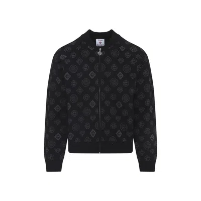 CASABLANCA BOMBER JACKET WITH RIBBED DETAILS