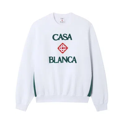 Pre-owned Casablanca Boucle Embroidered Classic Sweatshirt 'white' | Men's Size Xxl