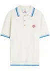 Casablanca White Shirt With Classic Collar And Chest Logo Patch In Cotton Man In White