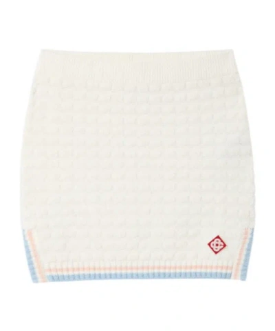 Casablanca Bouclé Logo-trim Mini Skirt In Multi