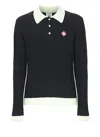 Casablanca Men Black Polo Shirt With Classic Collar And Logo Patch On The Front In Cotton Blend Man In Black