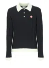 Casablanca Men Black Polo Shirt With Classic Collar And Logo Patch On The Front In Cotton Blend Man In Black