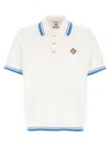 Casablanca White Shirt With Classic Collar And Chest Logo Patch In Cotton Man In White