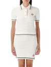 Casablanca Cotton Bouclé Polo Shirt In White