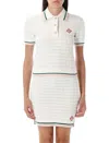 Casablanca Cotton Bouclé Polo Shirt In White