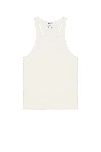 Casablanca Boucle Ribbed Waistcoat In White