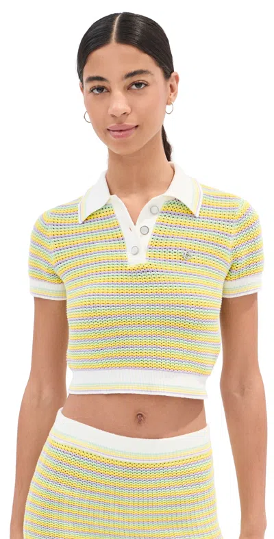 Casablanca Bourgeois Striped Logo Polo Shirt In Multi