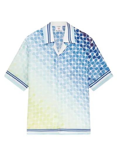Casablanca Optic Drop Cuban Shirt In Blue