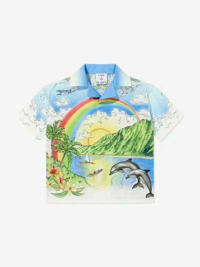 Casablanca Kids'  Boys Aloha Cotton Shirt In Multi