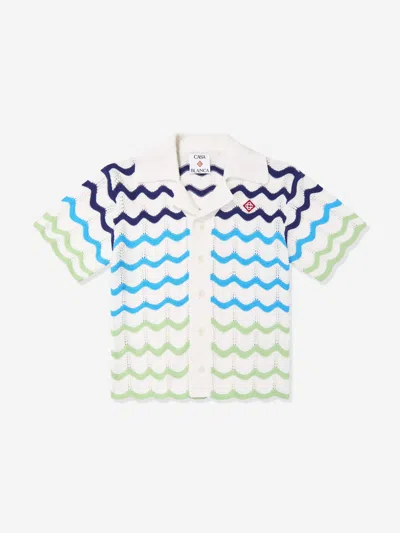 Casablanca Kids'  Boys Gradient Wave Crochet Shirt In Multi