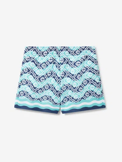 Casablanca Kids'  Boys Monogram Swim Shorts In Blue