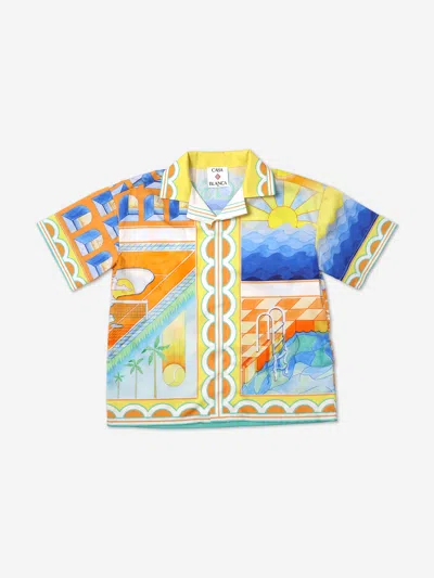 Casablanca Kids' Short-sleeved Shirt In Multicoloured