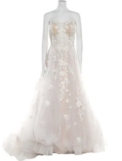Pre-owned Casablanca Bridal Strapless Long Dress W/ Tags In Neutral
