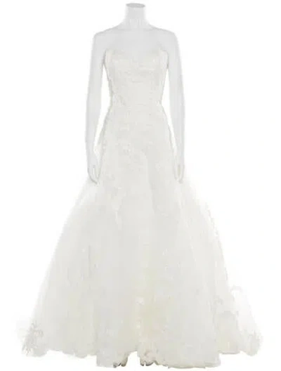Pre-owned Casablanca Bridal Strapless Long Dress In White