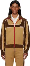 Casablanca Lapel Long Sleeve Casual Jacket In Beige / Brown