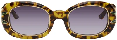 Casablanca Brown Laurel Sunglasses In T-shell/ Gold/ Laure