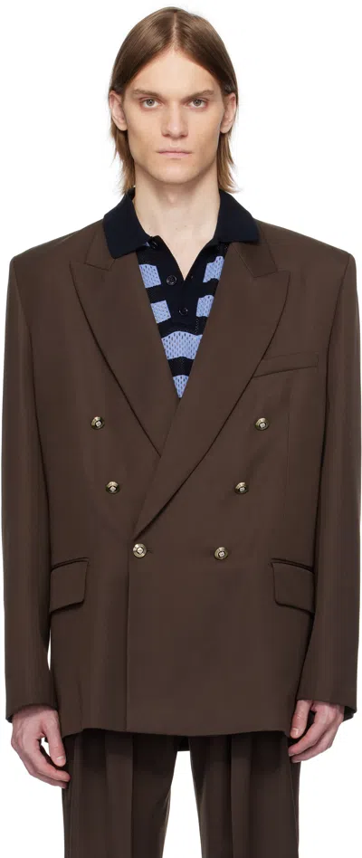 Casablanca Brown Wool Double Breasted Blazer