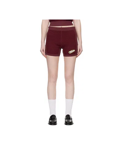 Casablanca Bubble Jacquard Shorts In Burgundy