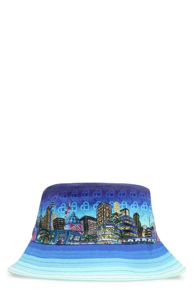 Casablanca Graphic-print Bucket Hat In Blue