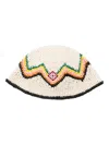 Casablanca Zigzag Embroidered Raffia Crochet Hat