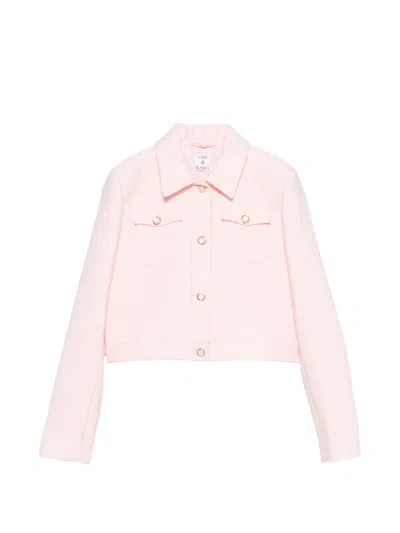 Casablanca Button-up Cropped Jacket In Pink
