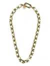 Casablanca C Link Necklace With Gold-plated Brass And Green Enamel Accents In Gold
