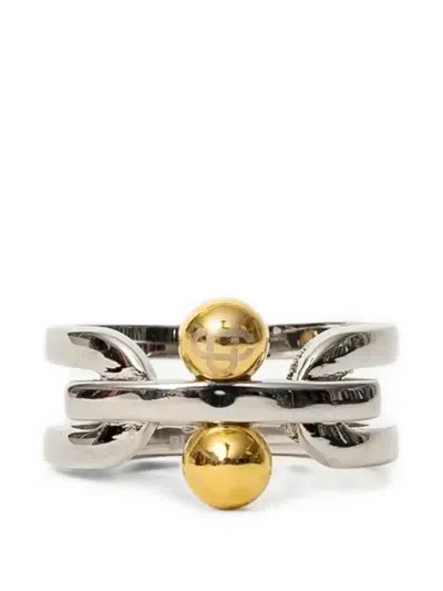 Casablanca C Link Sculptural Ring In Gray