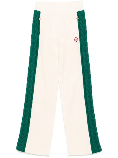 Casablanca Cable-knit Trousers In White