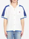 Casablanca Contrasting Trims Chest Pocket Logo-embroidered Short-sleeve Button-up Shirt In Multi