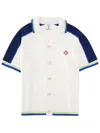 Casablanca Contrasting Trims Chest Pocket Logo-embroidered Short-sleeve Button-up Shirt In Multi