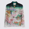 Casablanca Graphic Print Long Sleeve Shirt With Pocket In Multi