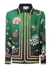 Casablanca La Boite A Bijoux Printed Silk Shirt In Green