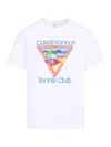 Casablanca White Tennis Club Print T-shirt In White